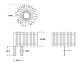 Dimensional Drawing for HT1500 Series Helical Edge Wound (HEW) Toroid Horizontal Inductors